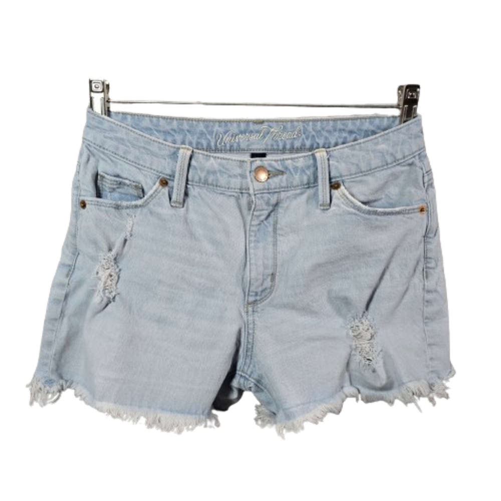 Universal Thread Cut-off Frayed Jean Shorts 2/26R Light Blue Denim Distressed